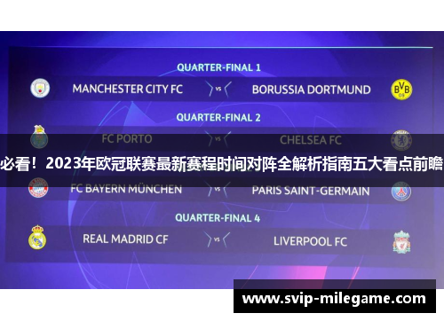 必看！2023年欧冠联赛最新赛程时间对阵全解析指南五大看点前瞻